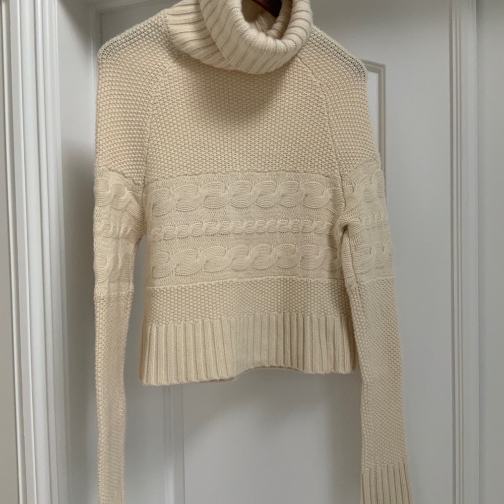 Pure Navy Cozy Cream Turtleneck Sweater